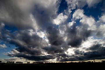 Dreigende lucht boven park Lingezegen. van Anne Ponsen