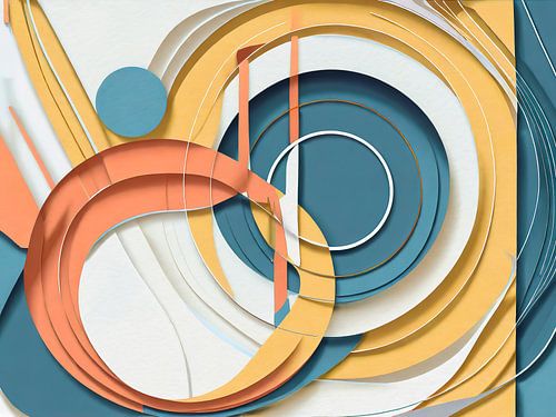 Moderne ART-collage met cirkels in pastelkleuren