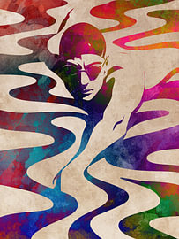 Schwimmsportkunst #Schwimmer #Sport von JBJart Justyna Jaszke