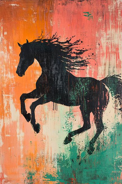 Galoppierende Silhouette eines Pferdes von Imperial Art House