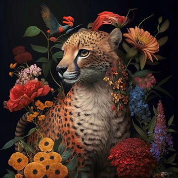 predator with flowers by Gelissen Artworks