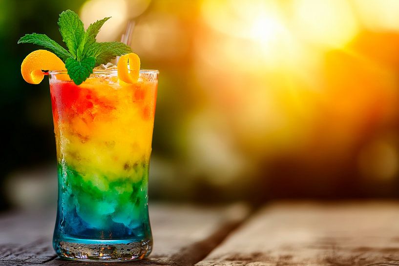 Bunter Sommerdrink von Poster Art Shop