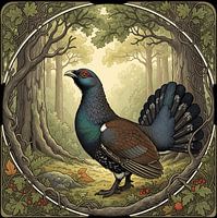 Beautiful Capercaillie in the Enchanted Forest Frame