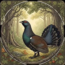 Beautiful Capercaillie in the Enchanted Forest Frame