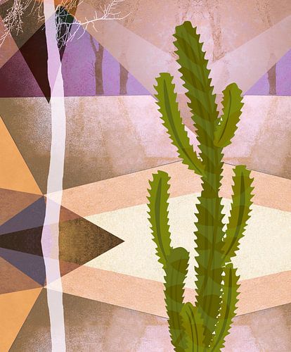 CACTUS IN GEOMETRISCH LANDSCHAP-2