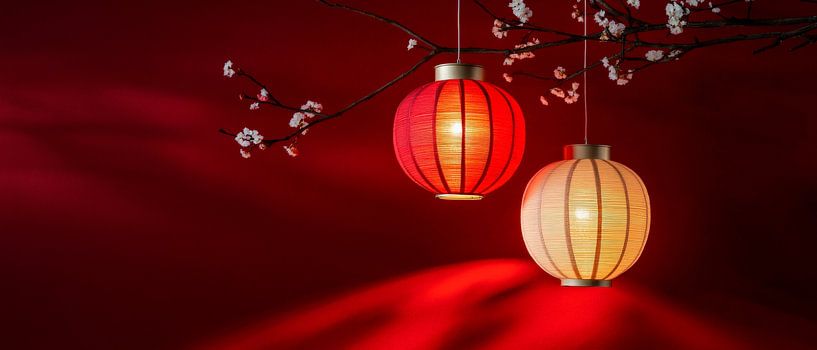 Lanterns in the sunset by Poster Art Shop