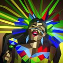 Dansend Maya Meisje (2019) van Pat Bloom - Moderne 3D, abstracte kubistische en futurisme kunst thumbnail