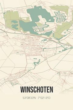 Vintage landkaart van Winschoten (Groningen) van MijnStadsPoster
