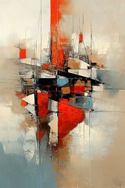 Red Abstraction | Red Geometric Art by Zen and More