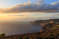 Sunset on the coast of the Greek island Zakynthos