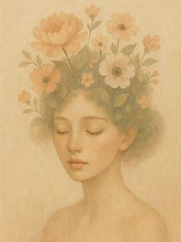 Drijvende tuin vrouwelijk portret