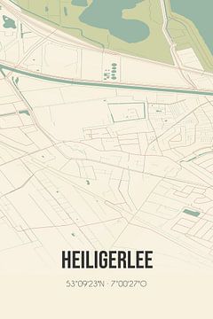 Vintage landkaart van Heiligerlee (Groningen) van Rezona