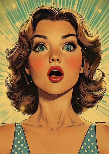 Blonde vrouw in shock