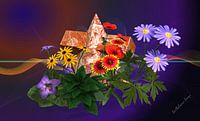 3d-illustratie, stillevens, lente-ontwaken.
