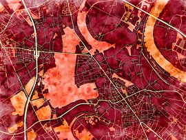 Map of Meerbusch with the style 'Amber Autumn' by Maporia