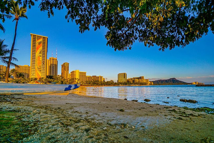 Honululu at sunset by Barbara Riedel