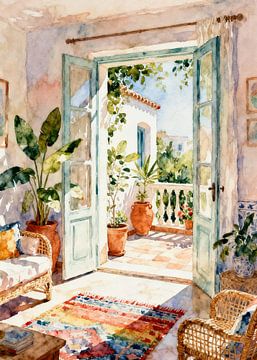 Von Henri Matisse inspiriertes Wohnzimmer im mediterranen Stil von Muhammad Ardian