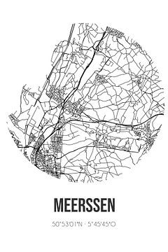 Meerssen (Limburg) | Landkaart | Zwart-wit van MijnStadsPoster