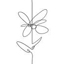 Sleek and modern artwork of an abstract flower. Black line with white background. by Emiel de Lange thumbnail