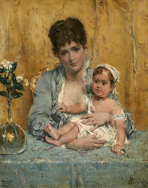ALFRED STEVENS, MUTTER UND KIND von finemasterpiece