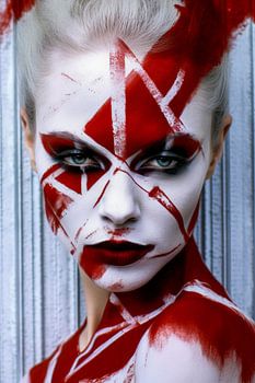 Eternal Contrast of Beauty - Between Alabaster and Fire Red