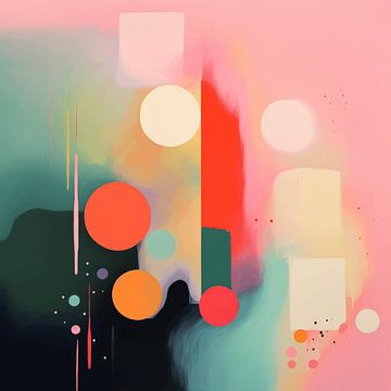 Kleurrijk modern en abstract in neon van Studio Allee