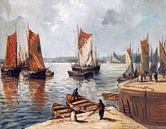 Normandische haven, Othon Friesz, ca 1900 van Atelier Liesjes thumbnail
