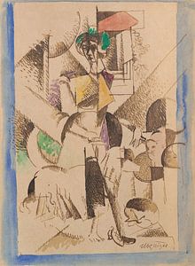 Albert Gleizes - Die Dame mit den Tieren, Porträt von Madame Raymond Duchamp Villon (1914)