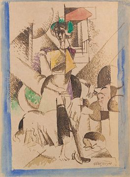 Albert Gleizes - De dame met de dieren, portret van Madame Raymond Duchamp Villon (1914) van Peter Balan