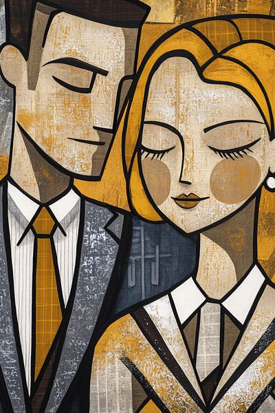 Geometric portrait of lovers by Imperial Art House