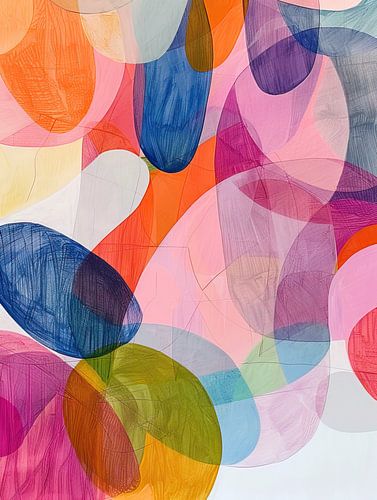 Rond minimalistisch schilderij