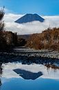 Tongariro national park, reflection volcano Ngauruhoe, New Zealand by Nynke Altenburg thumbnail