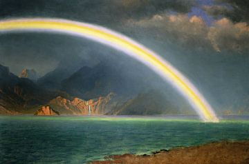 Albert Bierstadt,Regenboog boven Jenny Lake Wyoming