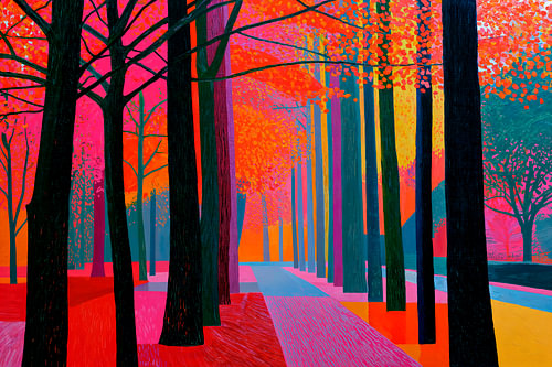 Herbst im Stil von Hockney