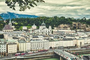 Blick über Salzburg vom Kapuzinerberg aus