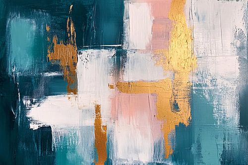 Abstract schilderij met kleurrijke accenten