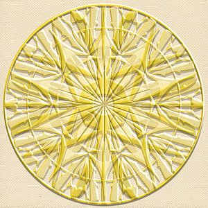 Mandala cirkel in geel