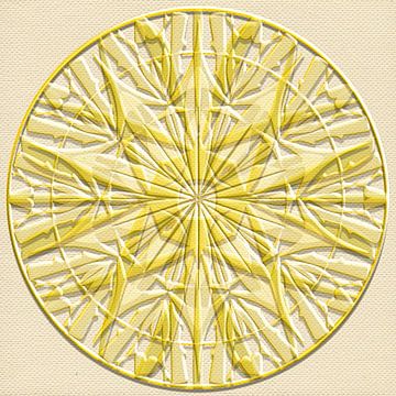 Mandala cirkel in geel van Rietje Bulthuis
