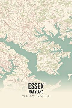 Vintage map of Essex (Maryland), USA. by Rezona