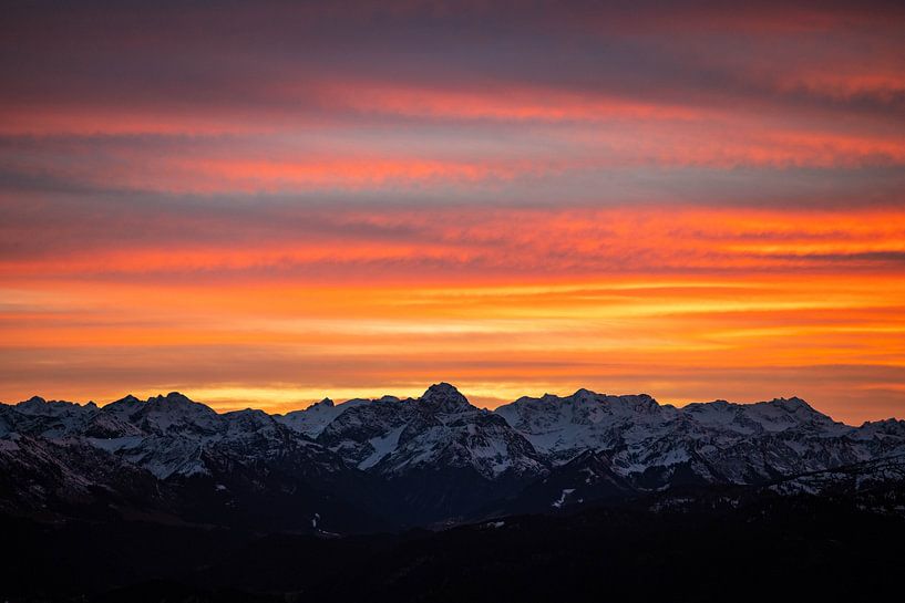 Sunset over Kleinwalsertal by Leo Schindzielorz