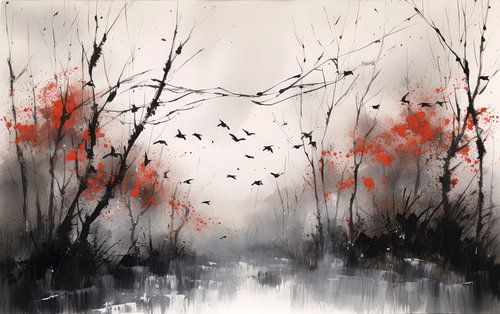 Modern Abstract Schilderij Bomen