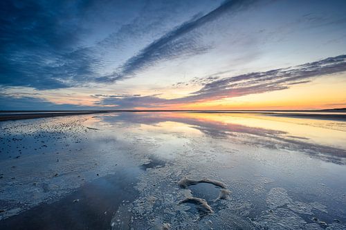 Beach reflection in the evening