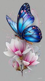 Schmetterling auf Blume von Gelissen Artworks