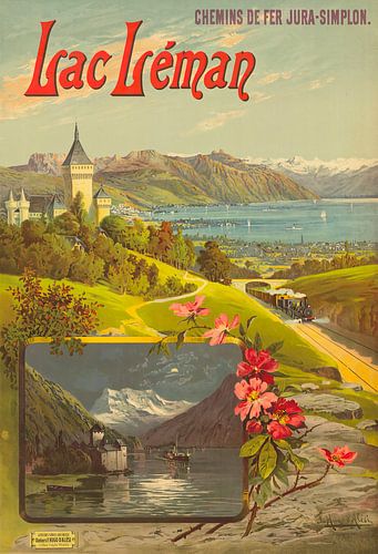 Hugo d' Alési - Lac Léman - Chemins de fer Jura-Simplon (1895)