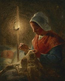 Naaivrouw van Lamplight, Jean-François Millet.
