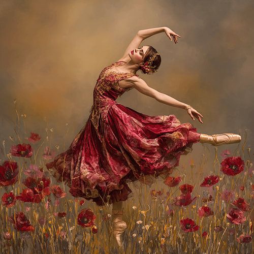 Flaming among the poppies – the dancer who directs the wind by Karina Brouwer