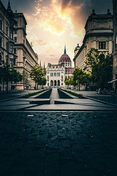 Gezicht op het paleis van Boedapest van Fotos by Jan Wehnert