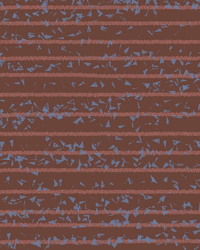 Lichtblauw, bruin, roze. Retro jaren 70 patroon. Minimalistisch woondecor.