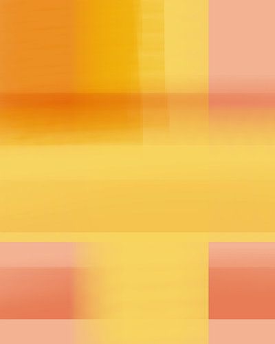 Abstracte kleurblokken in heldere pasteltinten. Zalm en geel.