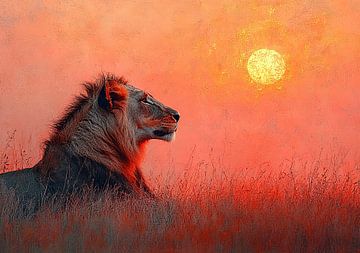 Lion "Ruler of the steppe: the look of a lion"